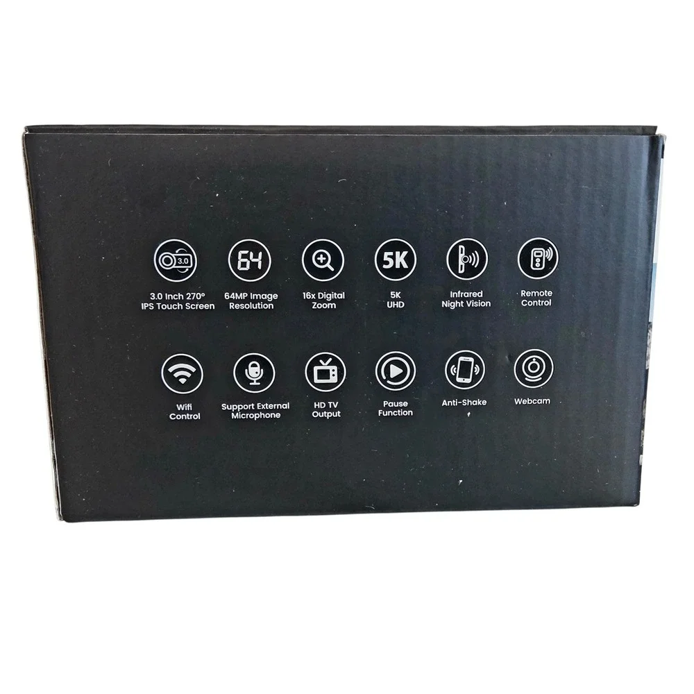 5K‎ Video Camera Camcorder, UHD 64MP Vlogging Camera for YouTube with 3